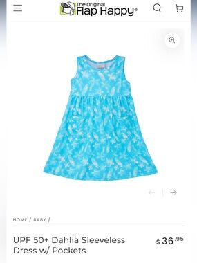 Flap Happy Blue Tropical Print Tank Dress 12M NWOT
